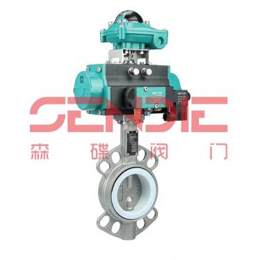 气动衬氟对夹蝶阀